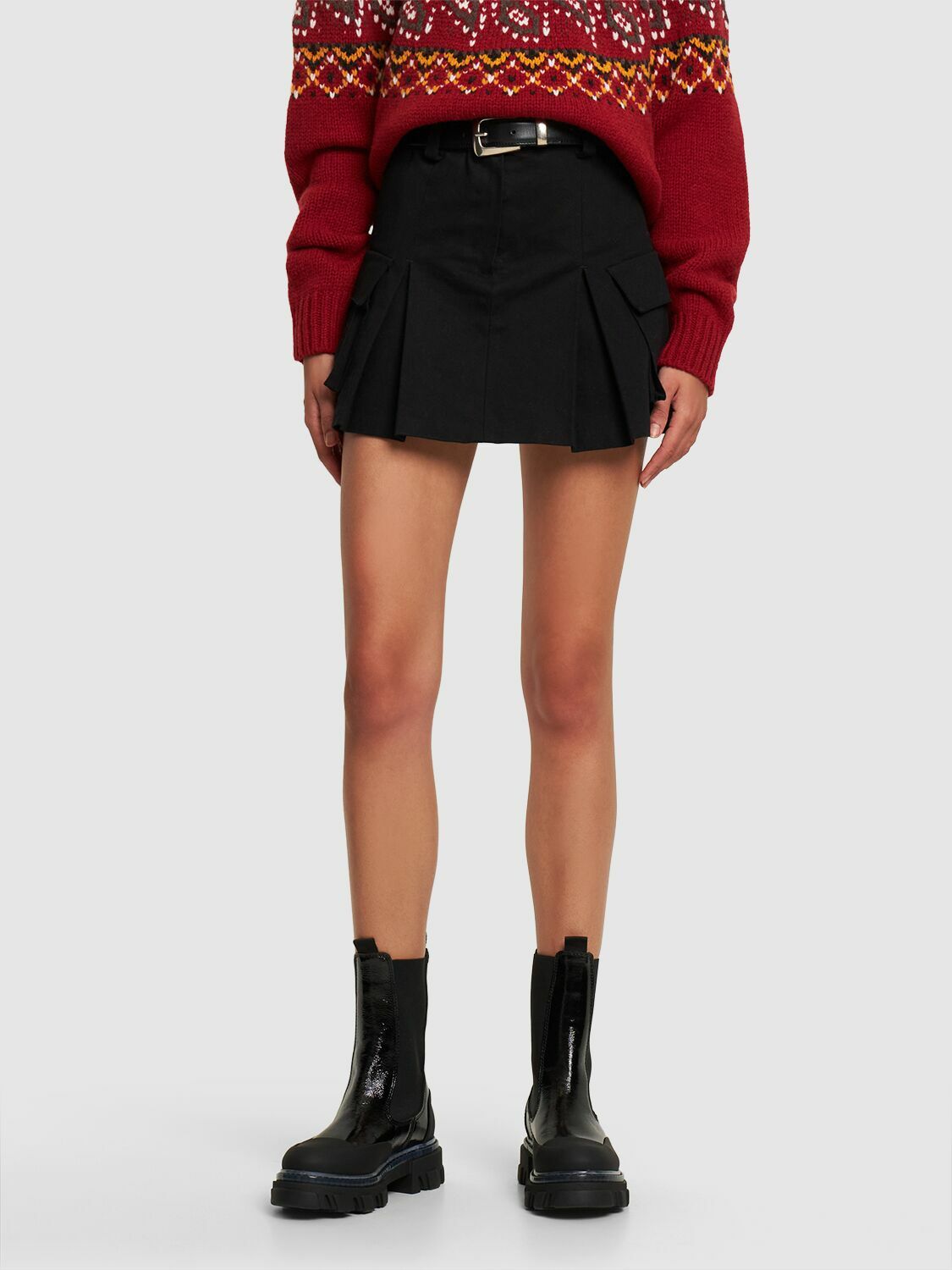 GANNI 50mm Cleated Mid Chelsea Boots
