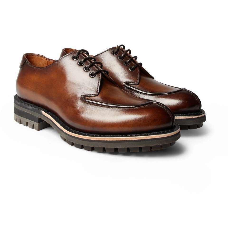 Photo: Berluti - Contrast Oslo Leather Derby Shoes - Men - Brown