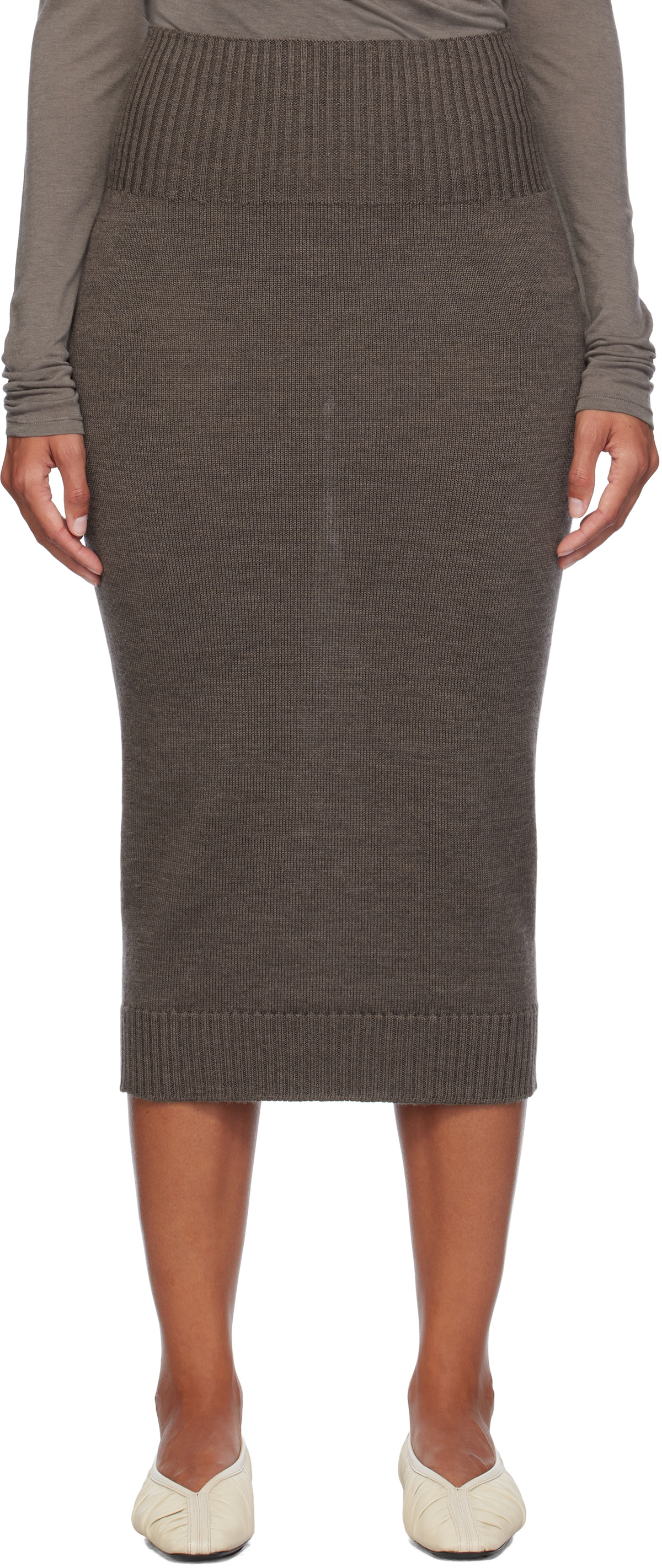 Max Mara Leisure Brown Melk Midi Skirt