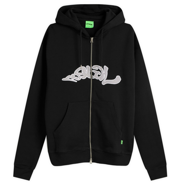 Photo: POSTAL Men's Trip Applique Zip Hoodie in Black
