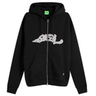 POSTAL Men's Trip Applique Zip Hoodie in Black