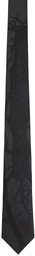 Burberry Black Silk Jacquard Elm Classic Cut Tie