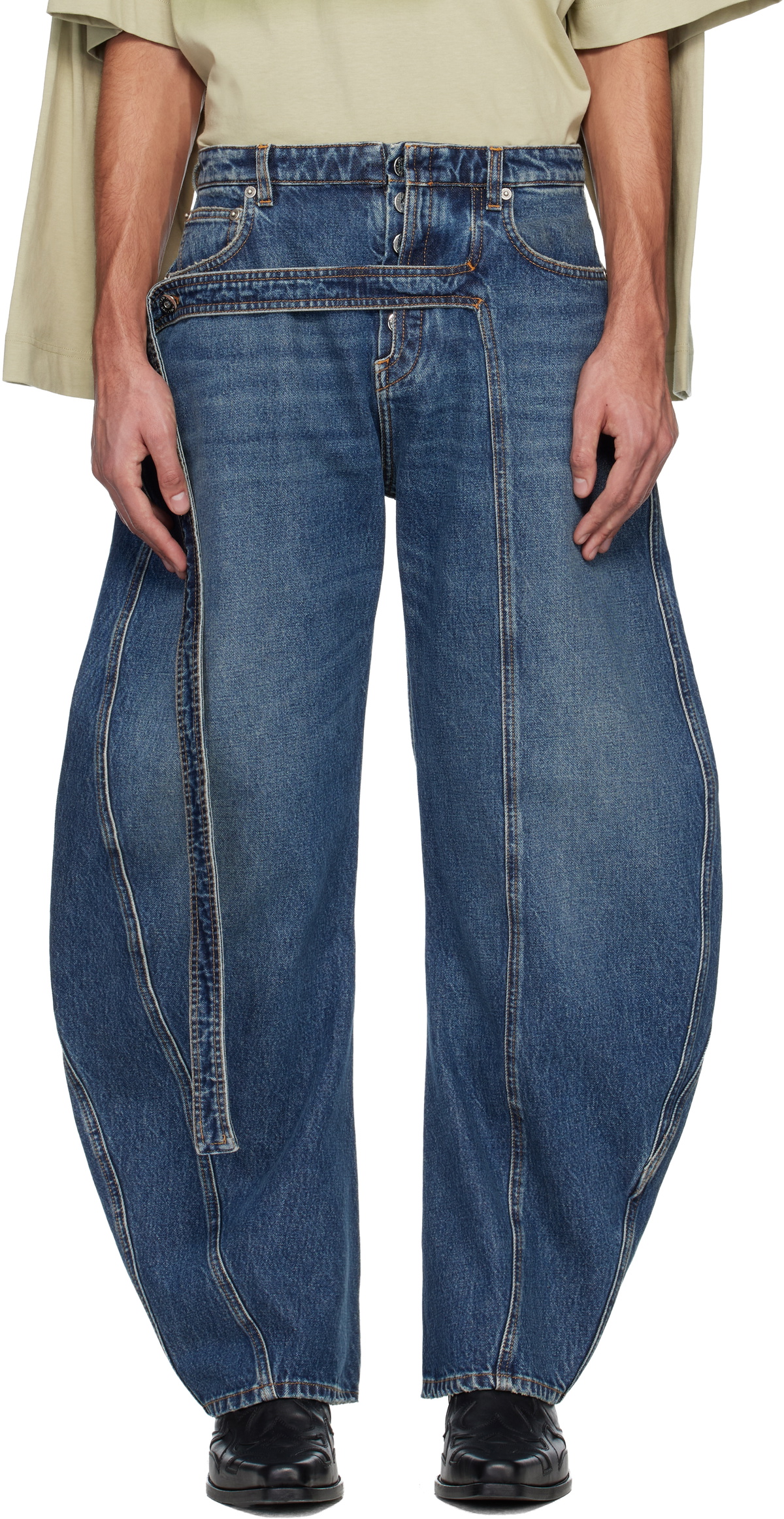 Jean Paul Gaultier　ストレッチデニム サルエル イージーパンツ Jean Paul Gaultier ストレッチデニム サルエル イージーパンツ