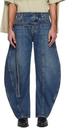 Jean Paul Gaultier Blue 'The Denim Strap' Jeans