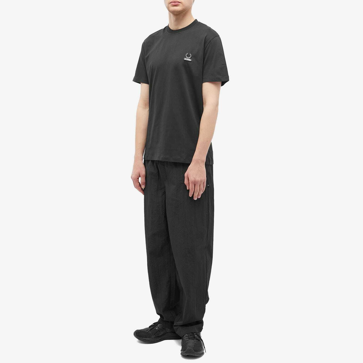 Fred Perry Men's x Raf Simons Enamel Pin T-Shirt in Black Fred Perry