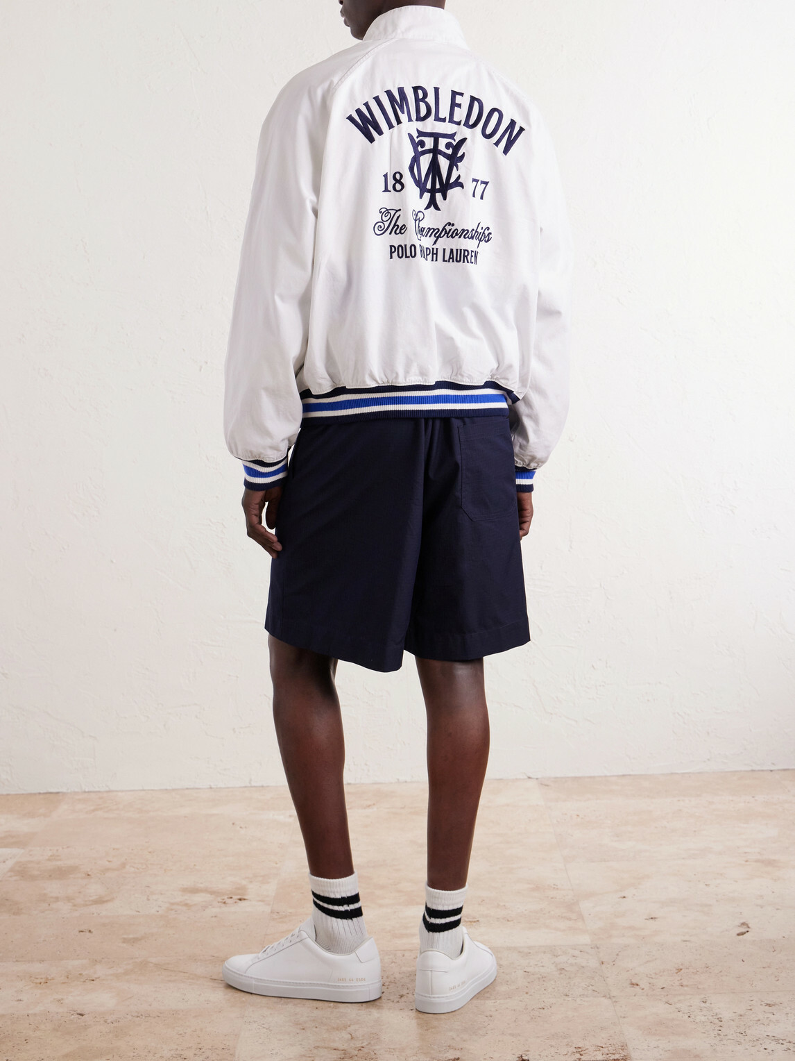Polo Ralph Lauren - Wimbledon Logo-Embroidered Striped Cotton Blouson Jacket - White