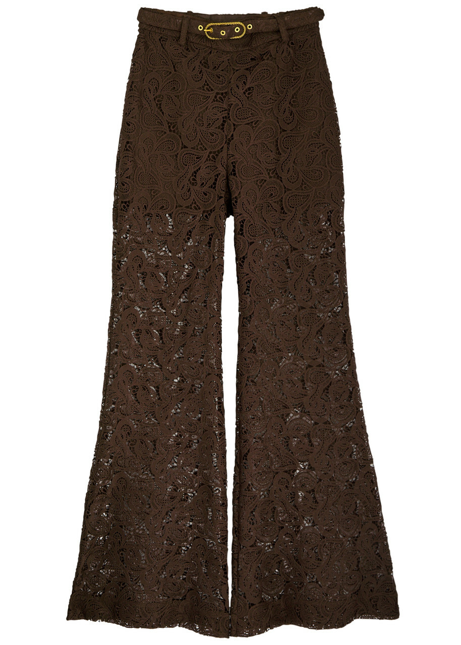 Zimmermann Illustration Flared Guipure Lace Trousers