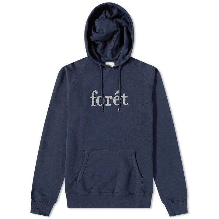 Photo: Foret Men's Maple Logo Hoody in Navy/Steel