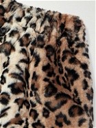 Wacko Maria - Tapered Leopard-Print Faux Fur Sweatpants - Neutrals
