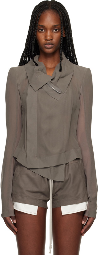 Photo: Rick Owens Gray Temple Classic Biker Jacket