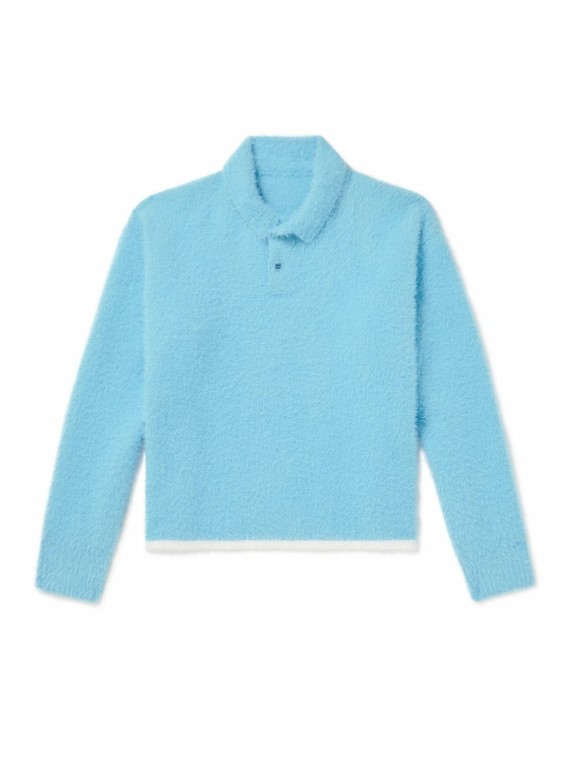 Photo: Jacquemus - Polo Neve Brushed-Knit Sweater - Blue