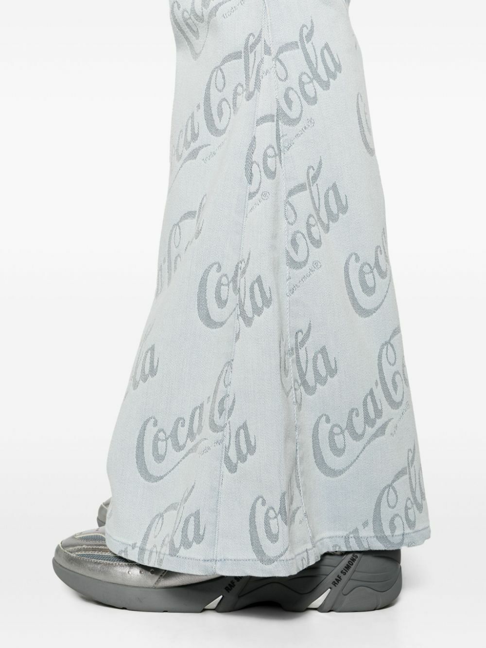 ERL X Coca Cola Cool Grey Low-Rise Flared Jeans