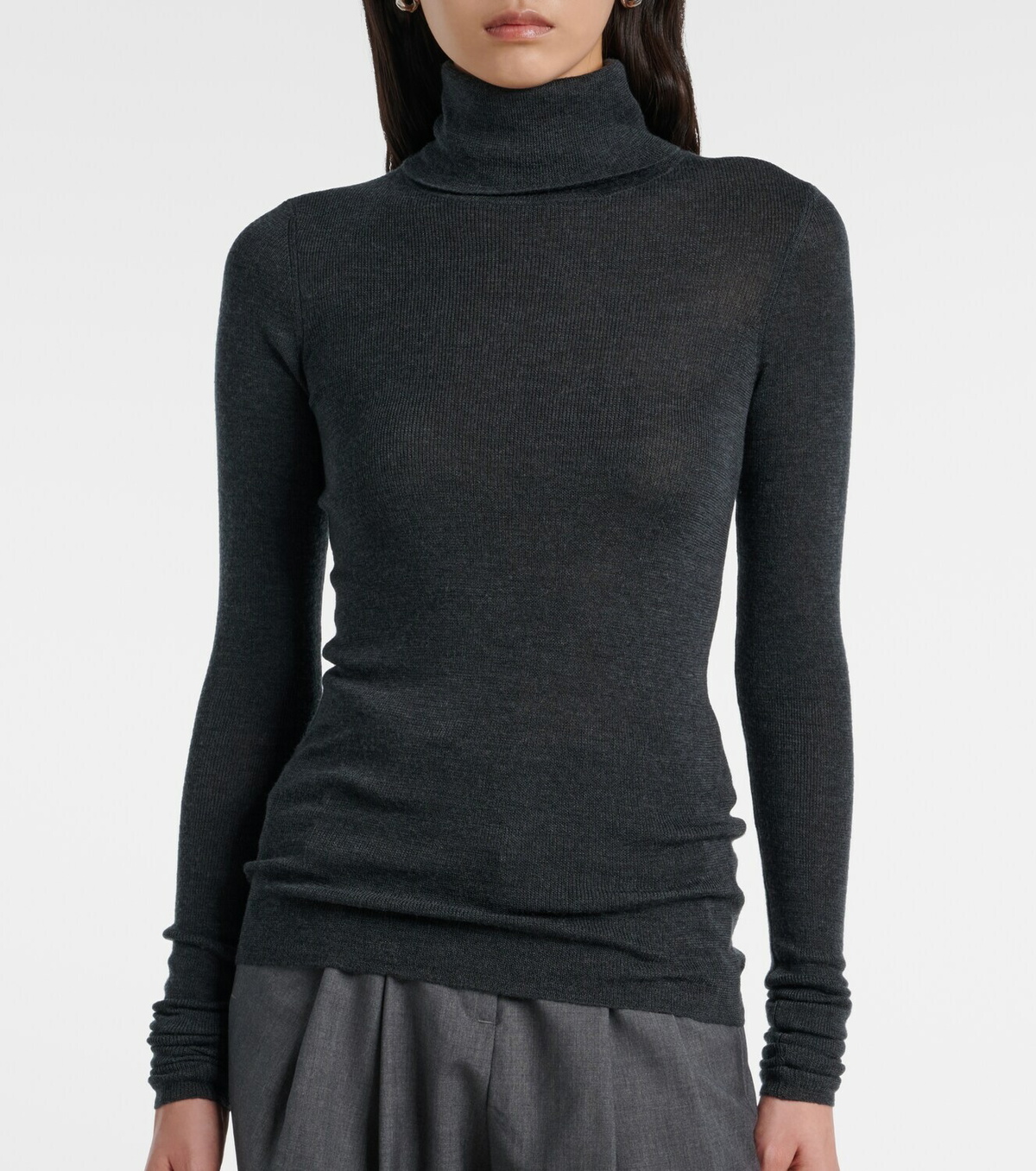 The Frankie Shop Utica Thin wool and silk turtleneck sweater