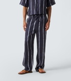 Commas Striped linen wide-leg pants