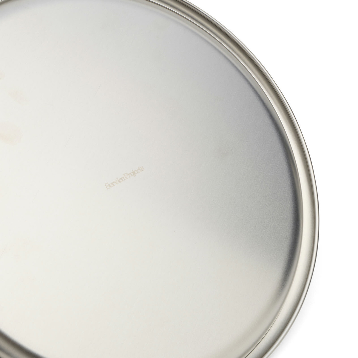 Service Projects Round Steel Tray 300 in Brushed Steel 