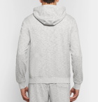 Ermenegildo Zegna - Embroidered Mélange Loopback Cotton-Jersey Hoodie - Men - Light gray