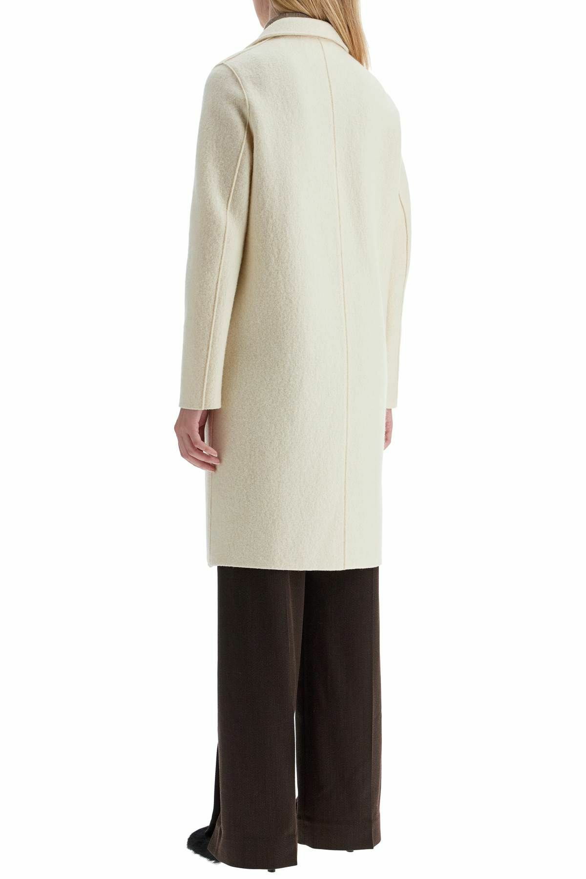 HARRIS WHARF LONDON single-breasted wool coat in boiled