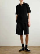 Jil Sander - Open-Knit Cotton Polo Shirt - Black