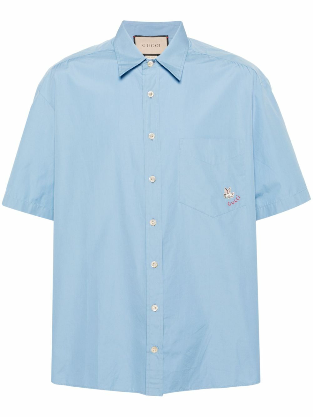 gucci short sleeve dress shirt GUCCI GG Supreme Oxford Cotton Shirt, Size 15++, Blue