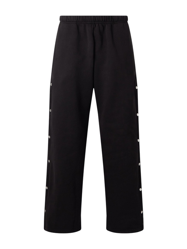Photo: Les Tien - Wide-Leg Fleece-Back Cotton-Jersey Sweatpants - Black