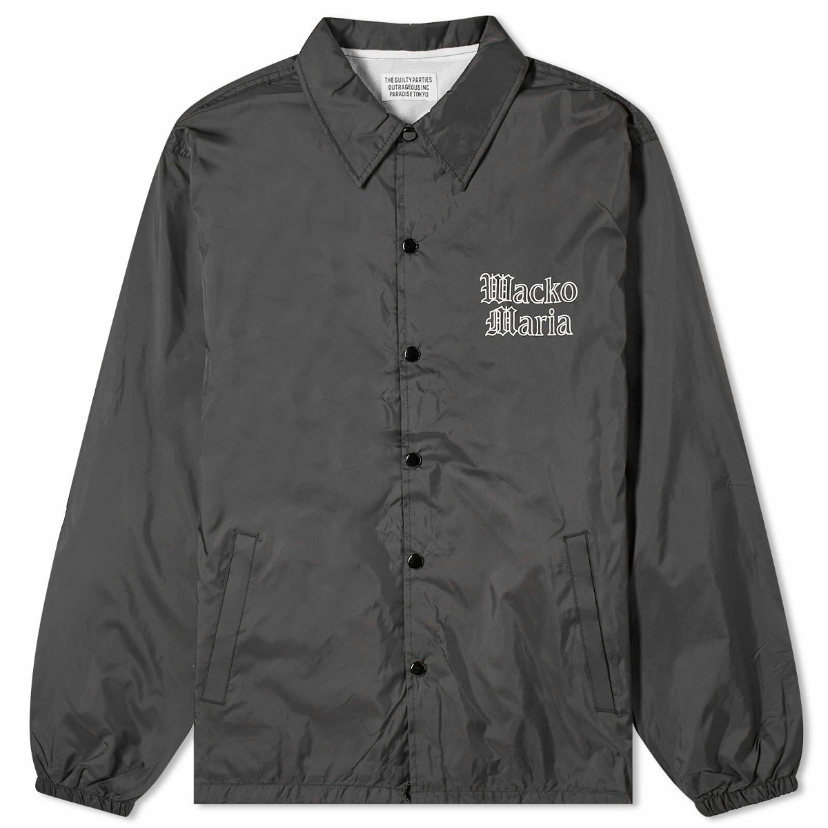 Photo: Wacko Maria Men's Gothic Logo Coach Jacket in Black