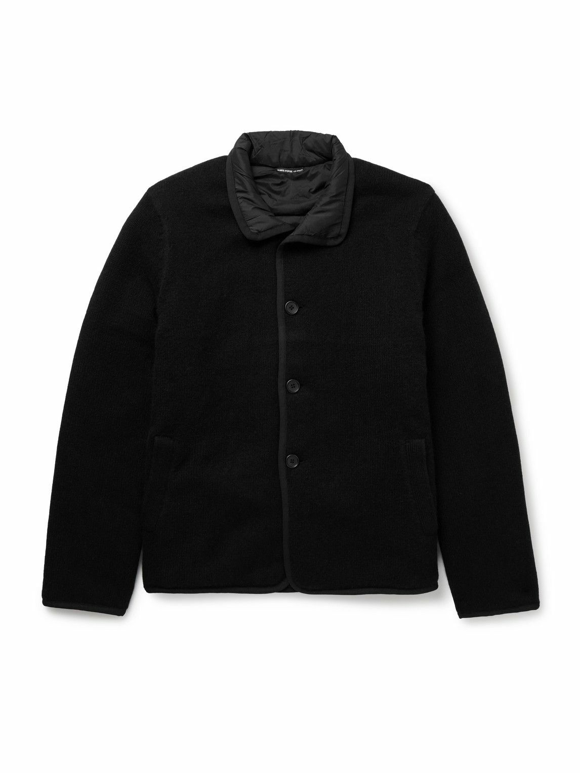 James Perse - Suede-Trimmed Cashmere Car Coat - Black