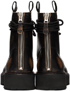 R13 Black Single Stack Lace-Up Boots