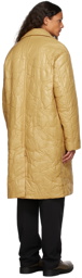 Dries Van Noten Yellow Bonded Crinkle Coat