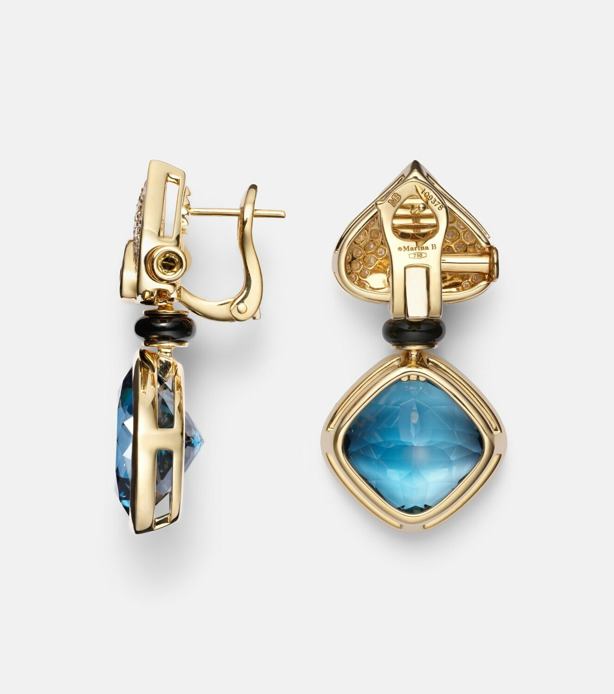 Marina B Pauline 18kt gold earrings with gemstones