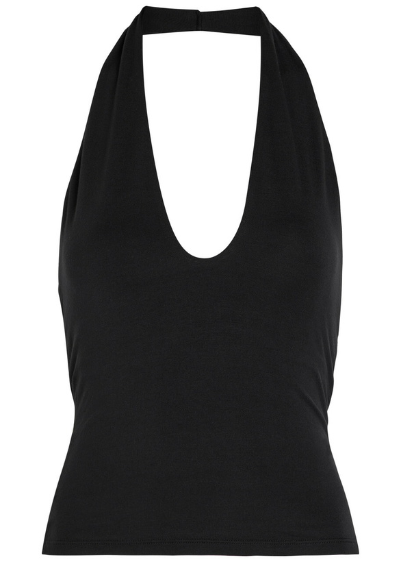 Photo: Skims Halterneck Stretch-modal top Black