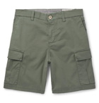 Brunello Cucinelli - Cotton-Blend Twill Cargo Shorts - Green