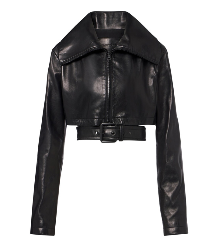 Photo: Balenciaga Belted cropped leather jacket