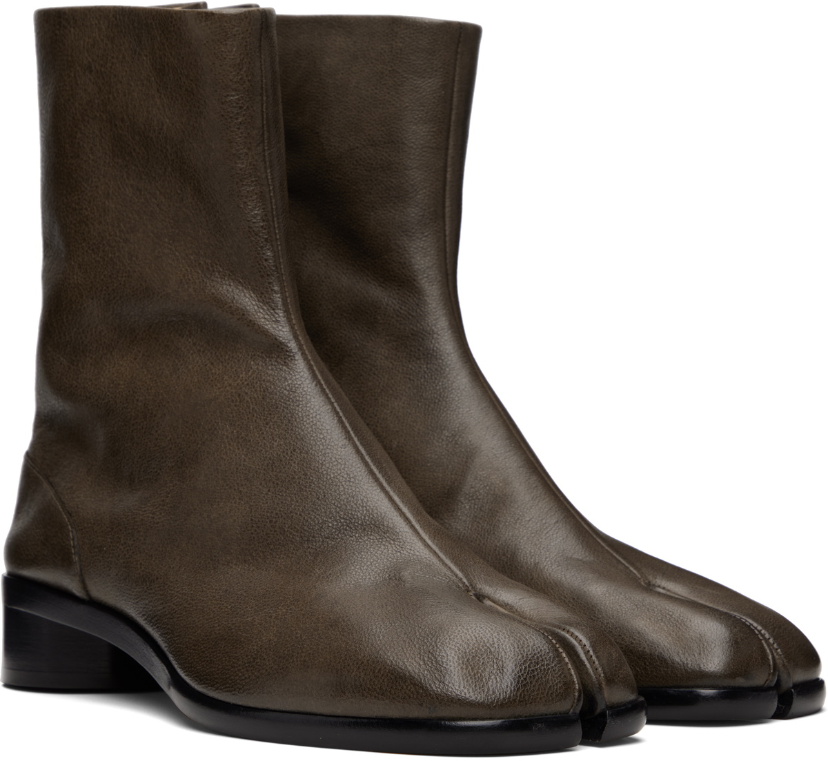 Maison Margiela Brown Tabi Ankle Boots