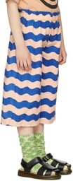 Wynken Kids Blue & Pink Wave Culotte Trousers