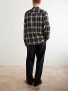 Officine Générale - Eren Camp-Collar Checked Cotton-Blend Shirt - Blue