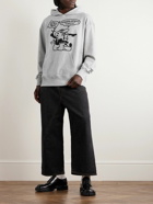 KENZO - Embroidered Cotton Hoodie - Gray