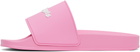 Palm Angels Pink Logo Pool Slides