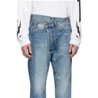 R13 Blue Cross Over Jeans