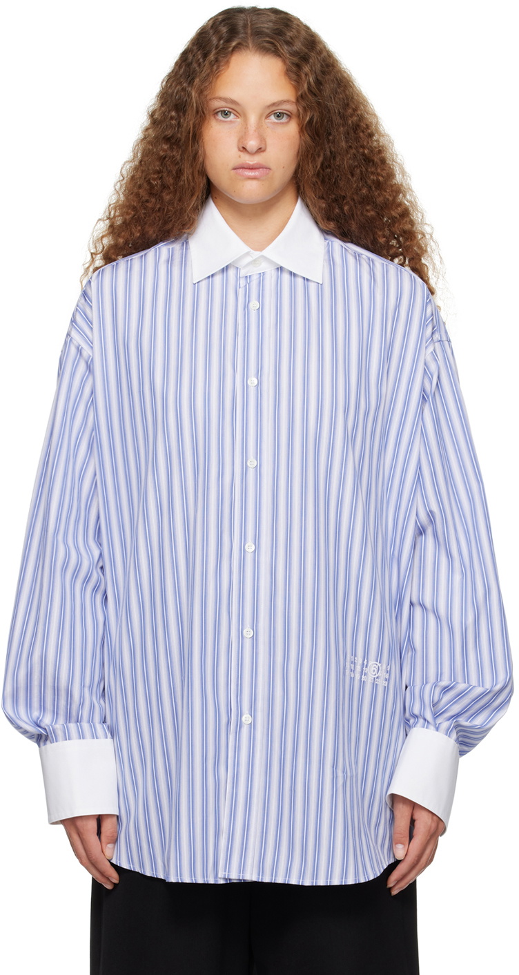 MM6 Maison Margiela Blue & White Striped Shirt MM6 Maison Margiela