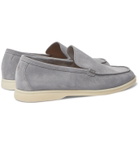 Loro Piana - Summer Walk Suede Loafers - Gray
