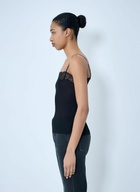Saint Laurent Lace-Trimmed Silk Tank Top