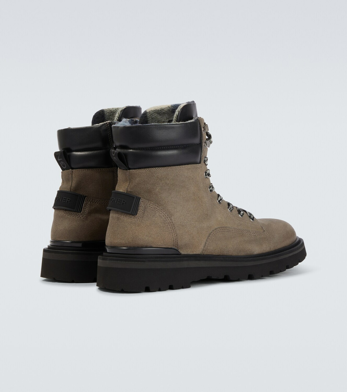 Bogner Seoul leather-trimmed suede lace-up boots