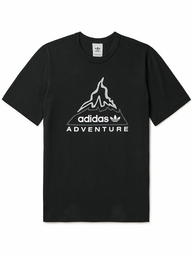 Photo: adidas Originals - Adventure Volcano Logo-Print Cotton-Jersey T-Shirt - Black