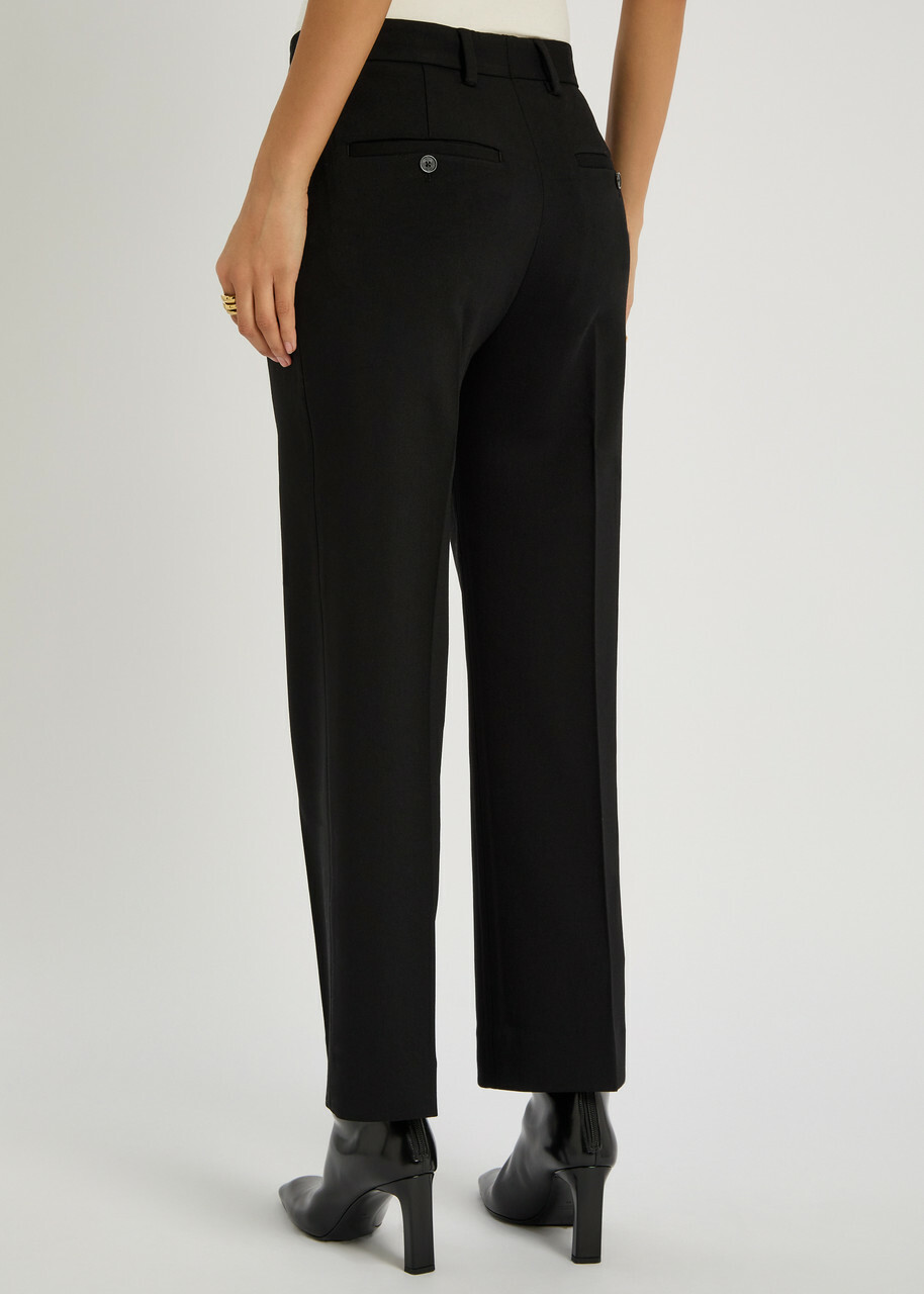 Toteme Cropped Straight-leg Trousers Black