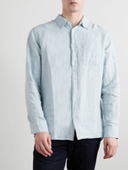 Mr P. - Garment-Dyed Linen Shirt - Blue