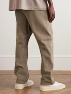 Fear of God - Straight-Leg Logo-Appliquéd Suede Drawstring Trousers - Gray