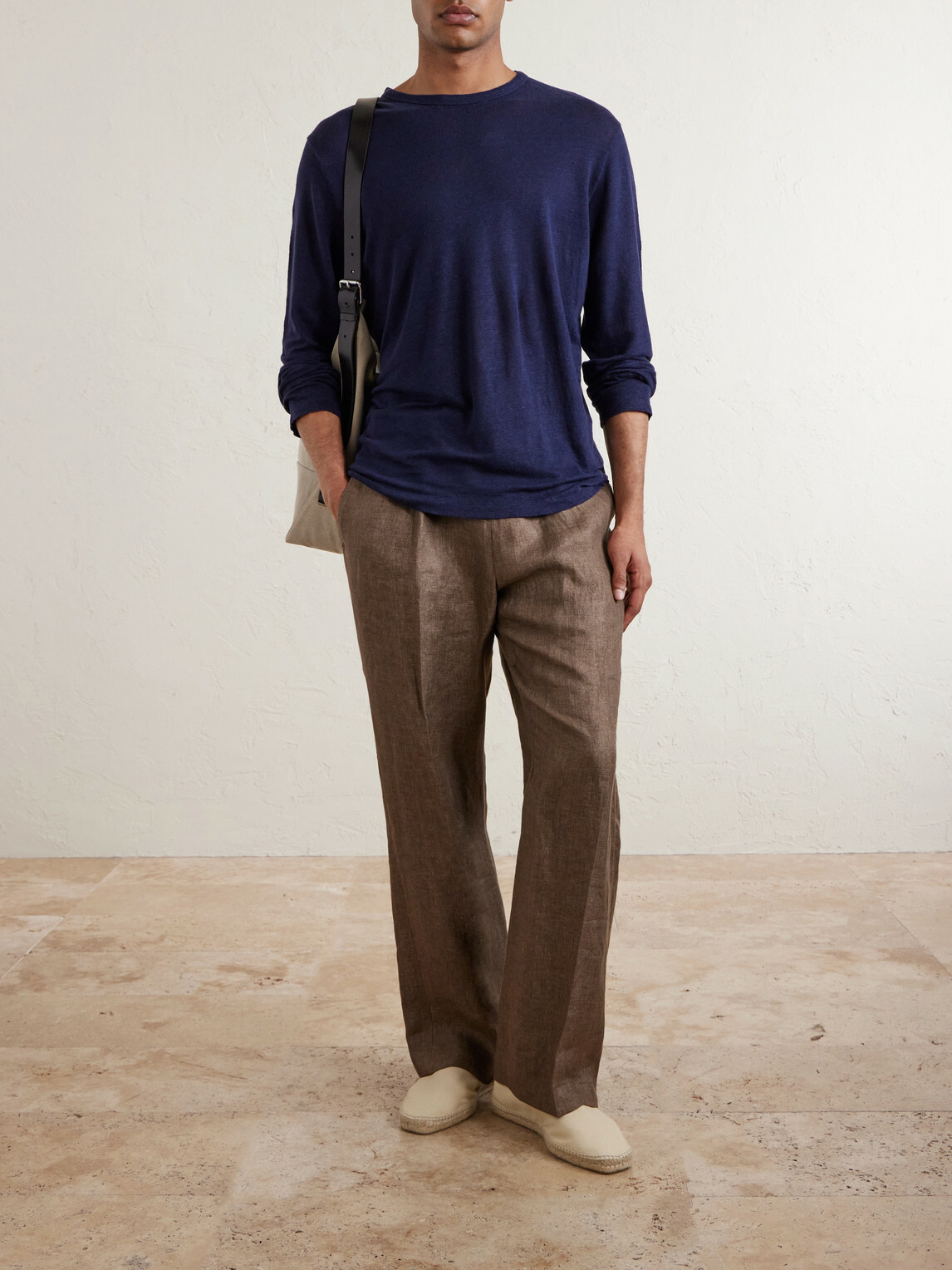 Hartford - Linen-Jersey T-Shirt - Blue