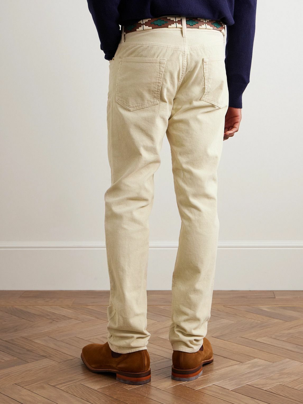 Sid Mashburn - Slim-Fit Straight-Leg Garment-Dyed Cotton-Corduroy Trousers - Neutrals