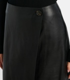 Yves Salomon Leather midi skirt
