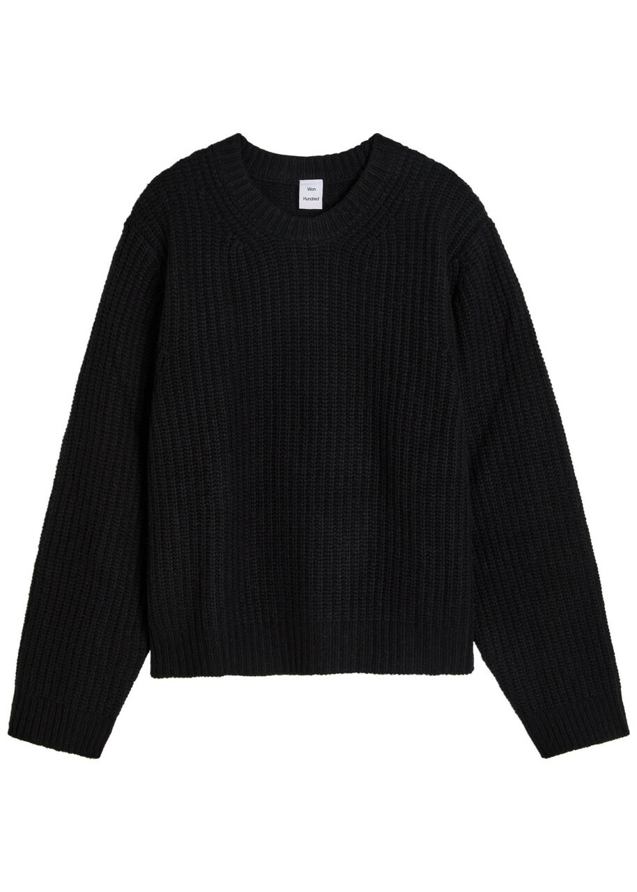 Won Hundred Bentley Ribbed Wool-blend Jumper Black